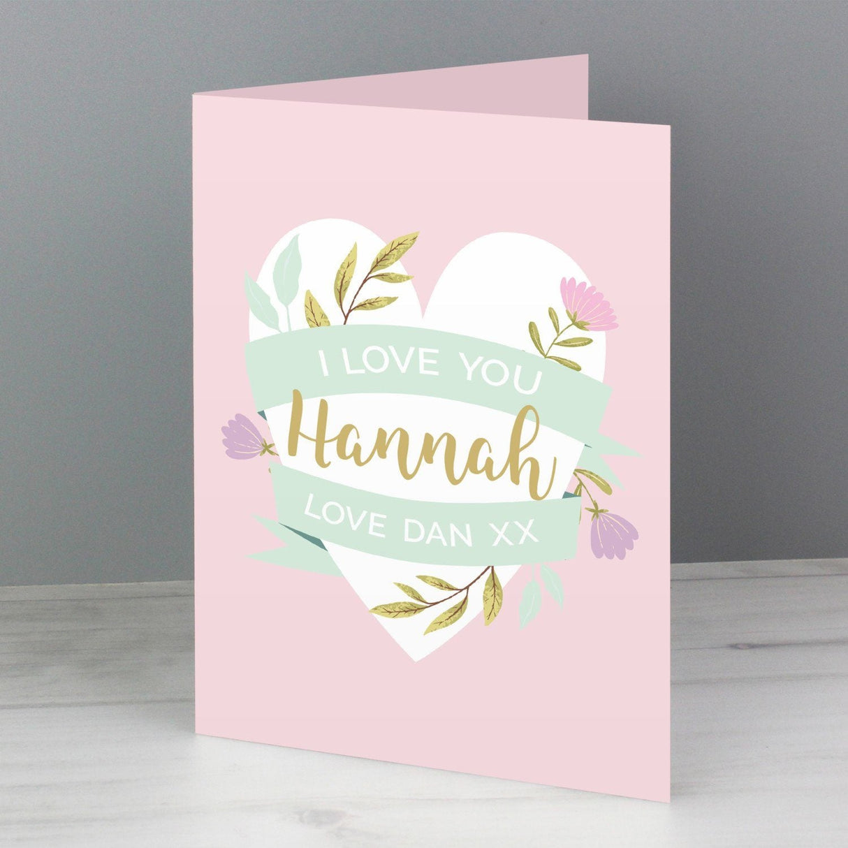 Personalised Floral Heart Card: 2 - Greeting Cards By Gift Moments