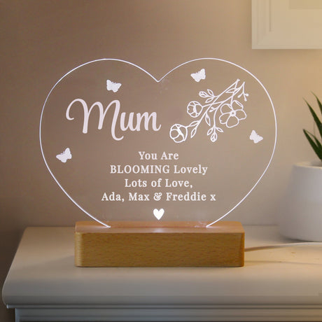 Personalised Floral Heart LED Light: 2 - LED Lighting By Gift Moments