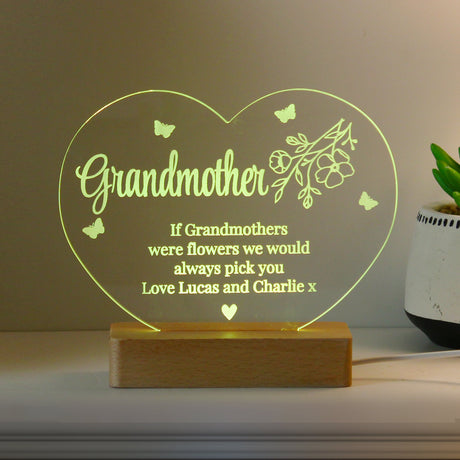 Personalised Floral Heart LED Light: 3 - LED Lighting By Gift Moments