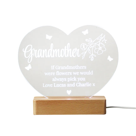 Personalised Floral Heart LED Light: 5 - LED Lighting By Gift Moments