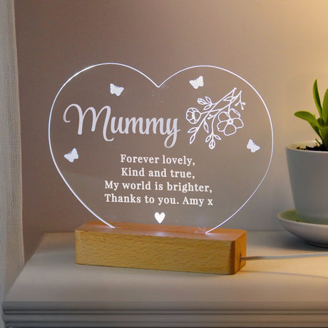 Personalised Floral Heart LED Light: 7 - LED Lighting By Gift Moments