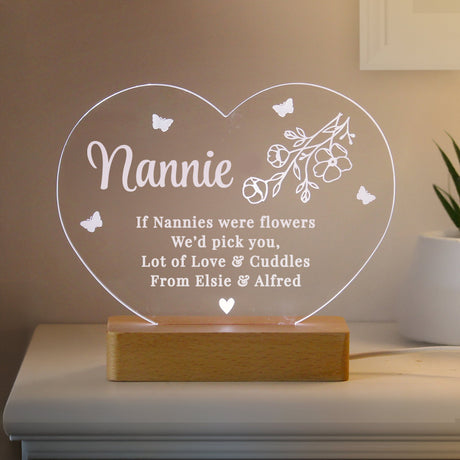 Personalised Floral Heart LED Light: 8 - LED Lighting By Gift Moments