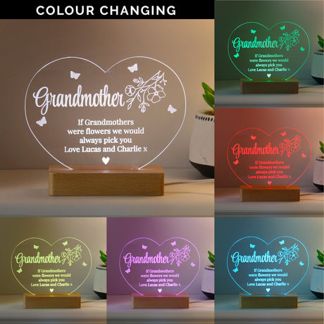 Personalised Floral Heart LED Light: 4 - LED Lighting By Gift Moments