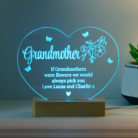 Personalised Floral Heart LED Light: 6 - LED Lighting By Gift Moments