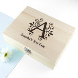 Personalised Floral Initial Tea Box: 7 - Tea Boxes By Gift Moments