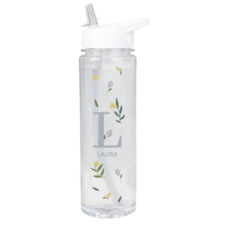 Personalised Initial Floral Water Bottle: 5 - Water Bottles By Gift Moments