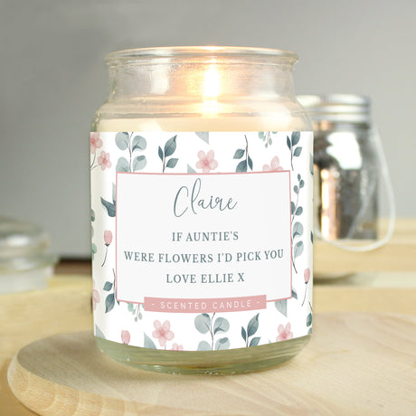 Personalised Floral Large Scented Candle: 4 - Candles By Gift Moments