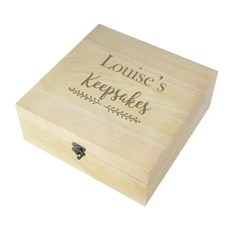 Personalised Floral Large Wooden Keepsake Box: 4 - Keepsake Boxes By Gift Moments