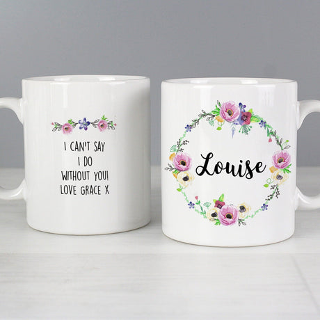 Personalised Floral Ceramic Mug: 4 - Mugs By Gift Moments