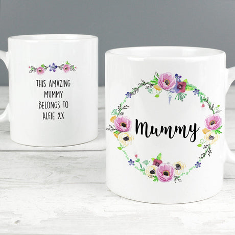 Personalised Floral Ceramic Mug: 3 - Mugs By Gift Moments