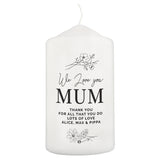 Personalised Floral Pillar Candle: 8 - Candles By Gift Moments