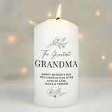 Personalised Floral Pillar Candle: 7 - Candles By Gift Moments