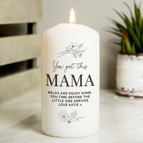 Personalised Floral Pillar Candle: 3 - Candles By Gift Moments