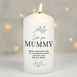 Personalised Floral Pillar Candle: 2 - Candles By Gift Moments