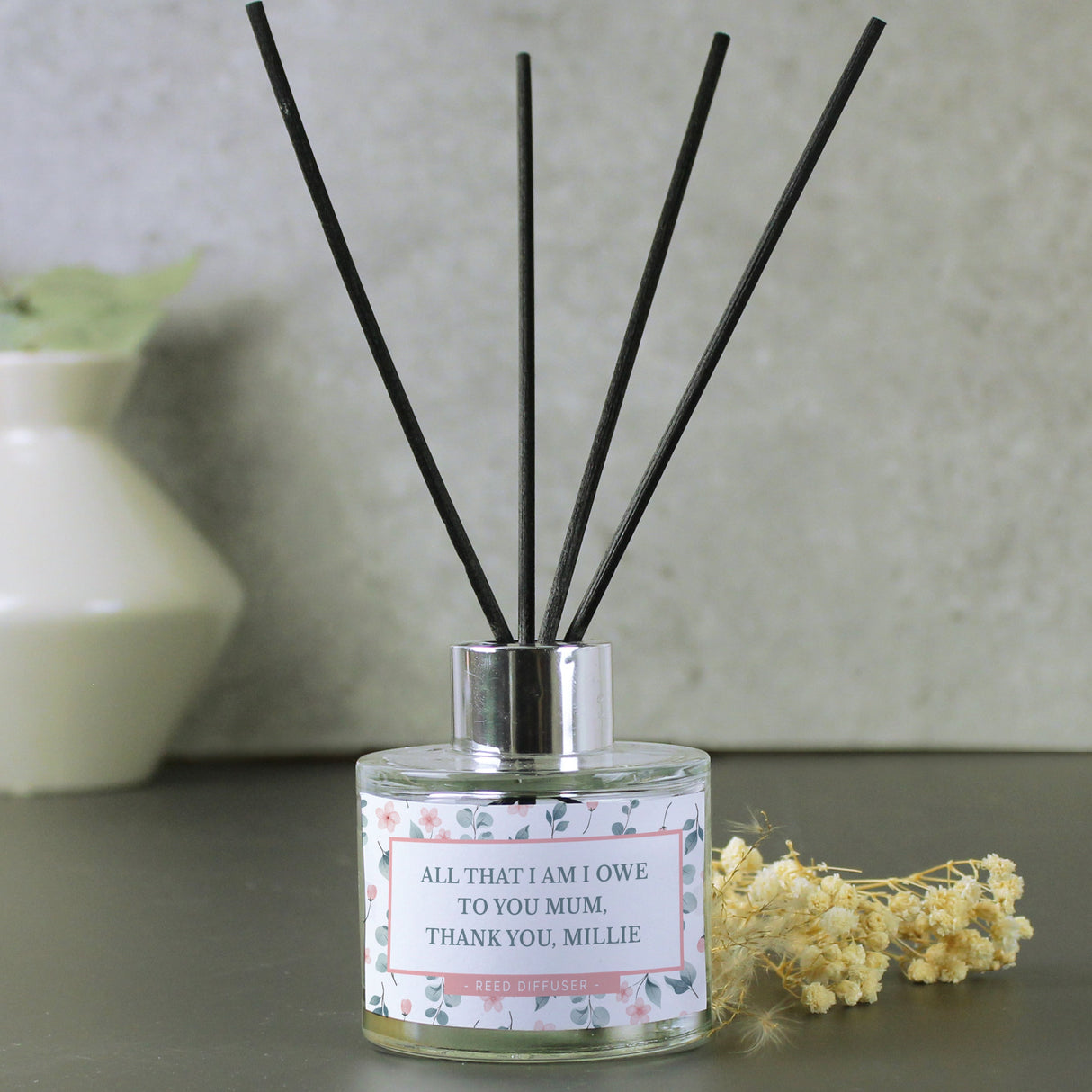 Personalised Floral Reed Diffuser: 4 - Reed Diffusers By Gift Moments