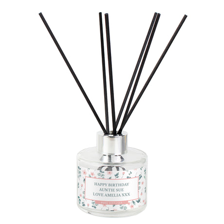 Personalised Floral Reed Diffuser: 5 - Reed Diffusers By Gift Moments