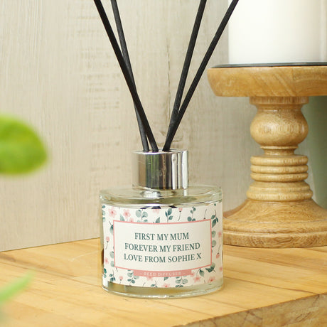 Personalised Floral Reed Diffuser: 8 - Reed Diffusers By Gift Moments