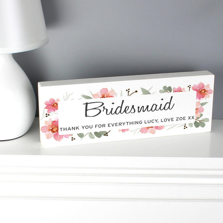 Personalised Floral Wooden Block Sign: 2 - Signs & Plaques By Gift Moments