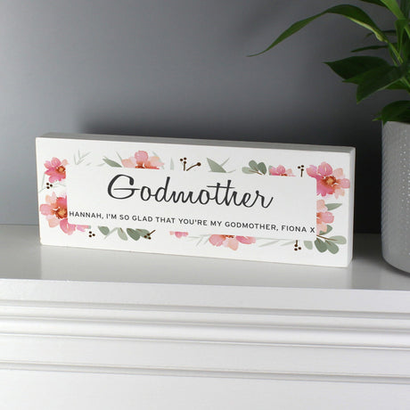 Personalised Floral Wooden Block Sign: 3 - Signs & Plaques By Gift Moments