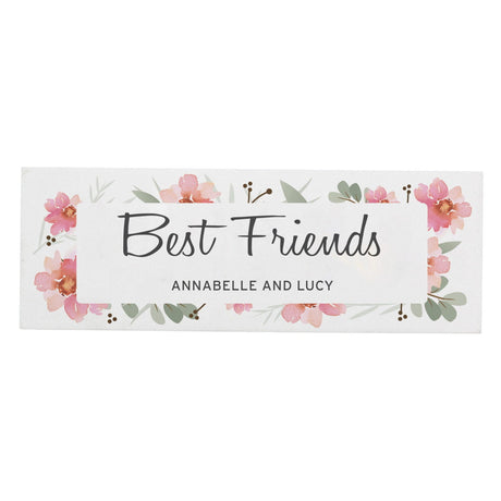 Personalised Floral Wooden Block Sign: 7 - Signs & Plaques By Gift Moments