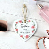 Personalised Floral Wooden Heart Decoration: 2 - Decorations By Gift Moments