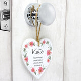 Personalised Floral Wooden Heart Decoration: 4 - Decorations By Gift Moments