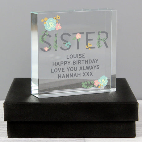 Personalised Crystal Token for Sisters: 1 - Crystal Tokens By Gift Moments