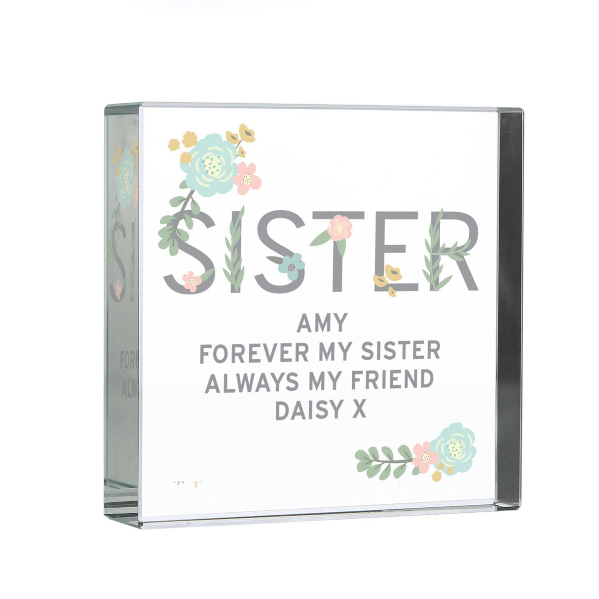 Personalised Crystal Token for Sisters: 5 - Crystal Tokens By Gift Moments