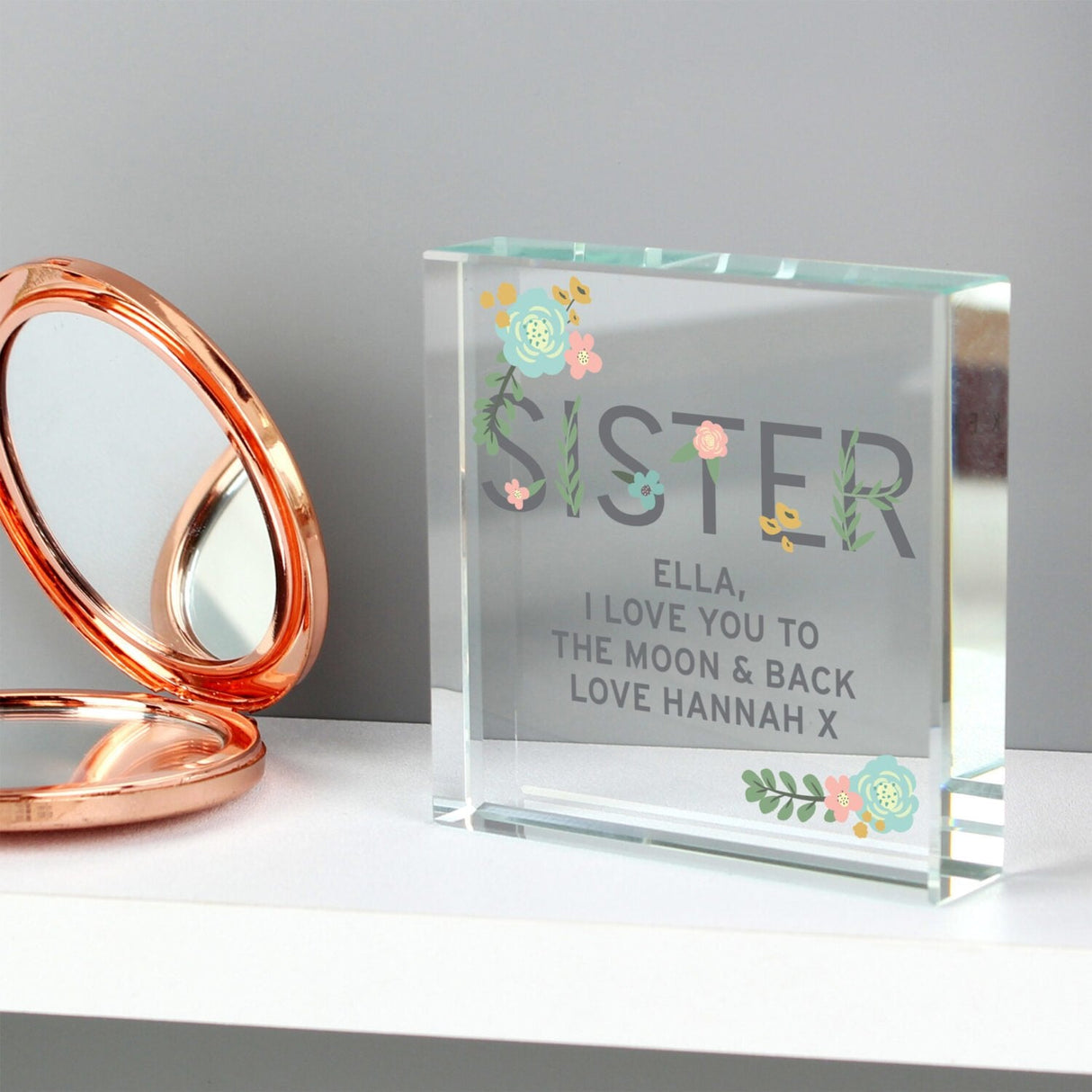 Personalised Crystal Token for Sisters: 3 - Crystal Tokens By Gift Moments