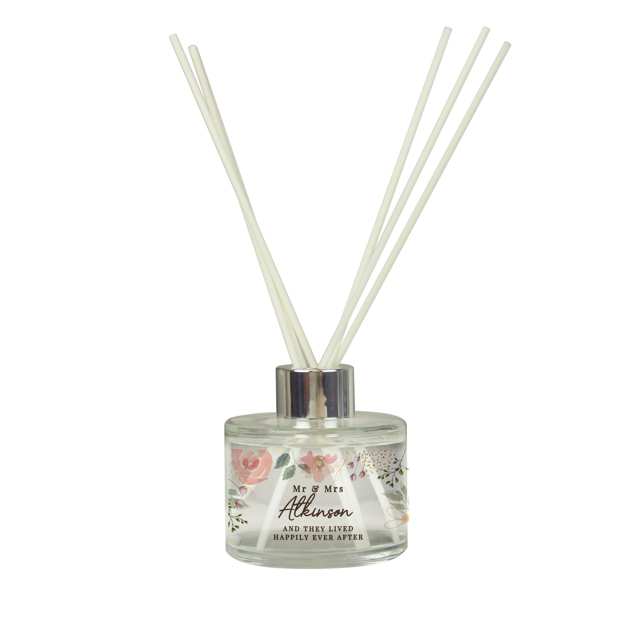 Personalised Floral Watercolour Reed Diffuser: 5 - Reed Diffusers By Gift Moments