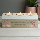 Personalised Floral Watercolour Tealight Holder Box: 3 - Candle Holders By Gift Moments