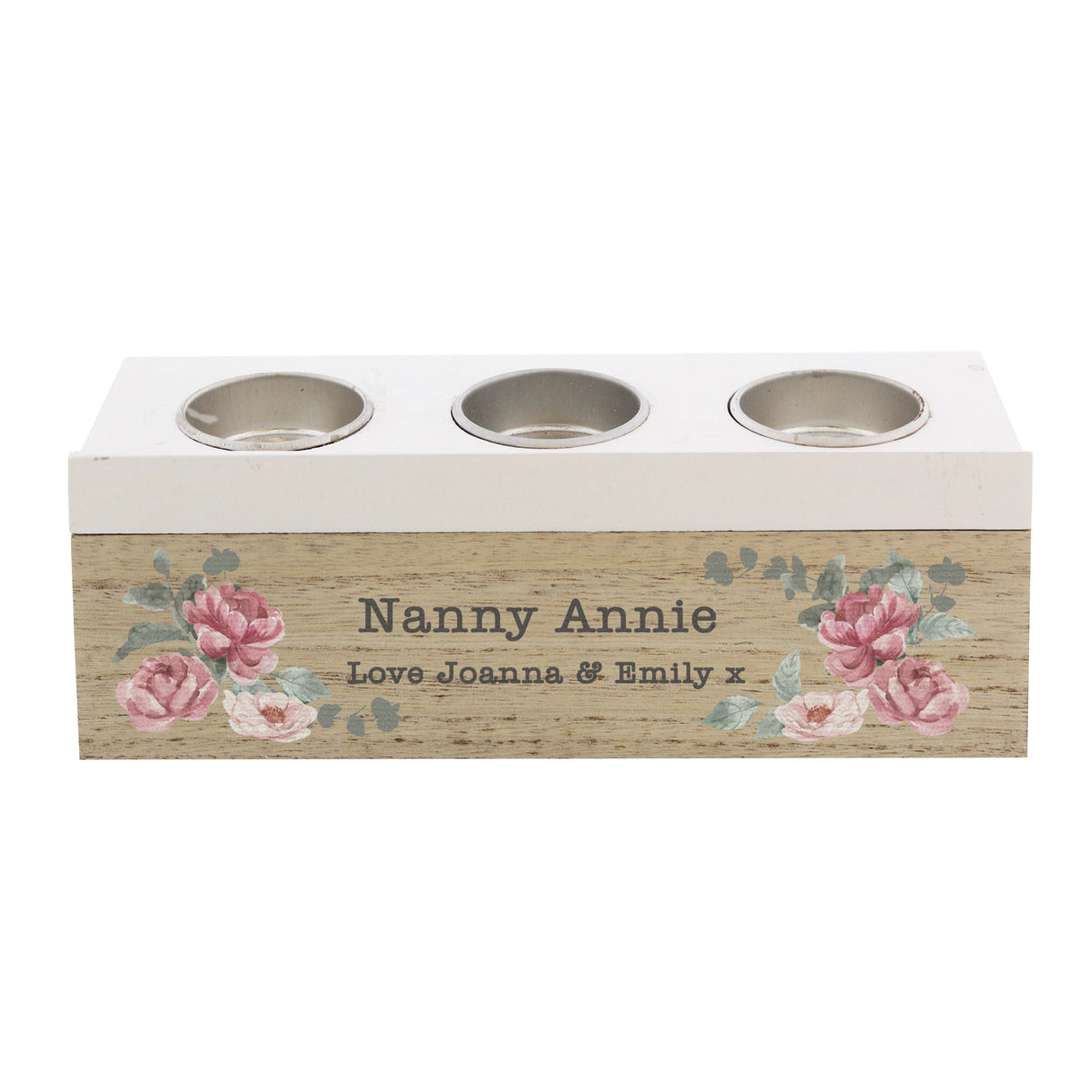 Personalised Floral Watercolour Tealight Holder Box: 5 - Candle Holders By Gift Moments