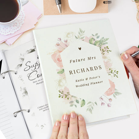 Personalised Floral Watercolour Wedding Planner: 1 - Calendars & Planners By Gift Moments