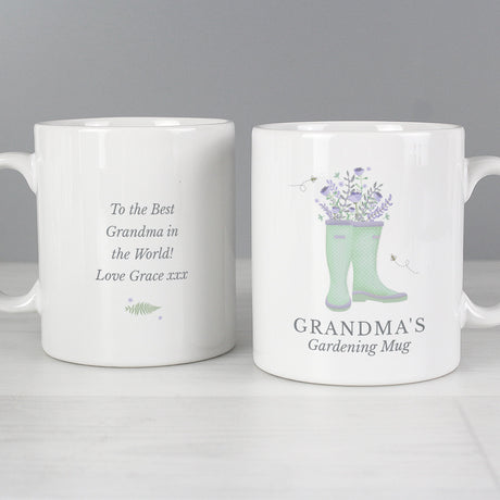 Personalised Floral Wellies Mug: 1 - Mugs By Gift Moments