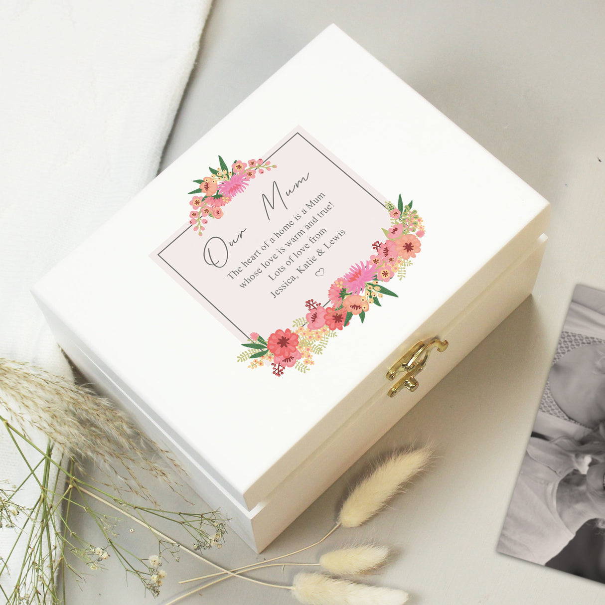 Personalised Floral Wishes Keepsake Box: 1 - Keepsake Boxes By Gift Moments