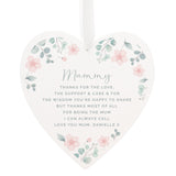 Personalised Floral Wooden Heart Decoration: 5 - Decorations By Gift Moments