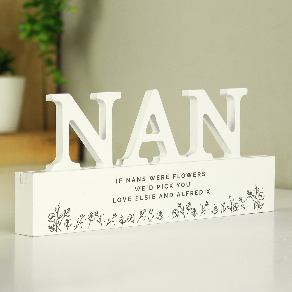 Personalised Wooden Floral Nan Ornament: 1 - Ornaments By Gift Moments