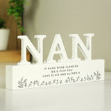 Personalised Wooden Floral Nan Ornament: 1 - Ornaments By Gift Moments