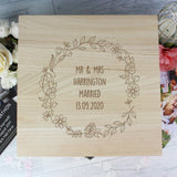 Personalised Floral Wreath Wooden Keepsake Box: 3 - Keepsake Boxes By Gift Moments