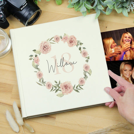 Personalised Floral Wreath Photo Album: 4 - Photo Albums By Gift Moments