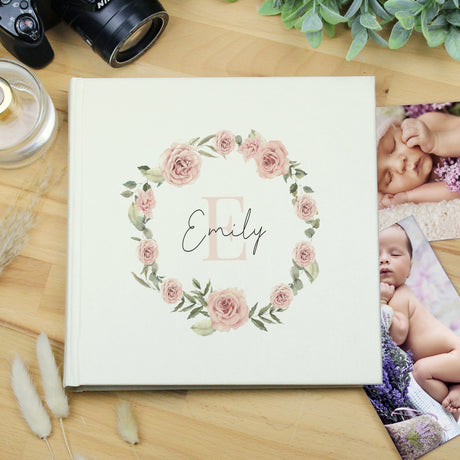 Personalised Floral Wreath Photo Album: 1 - Photo Albums By Gift Moments