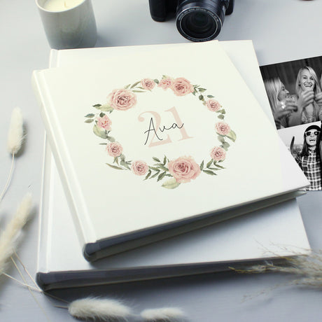 Personalised Floral Wreath Photo Album: 3 - Photo Albums By Gift Moments