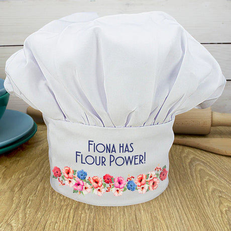 Personalised Flour Power Chef Hat: 1 - Chef Hats By Gift Moments