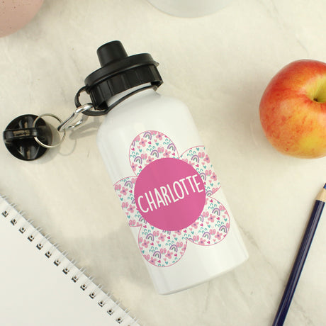 Personalised Flower Aluminium Drinks Bottle: 3 - Kids Bottles By Gift Moments