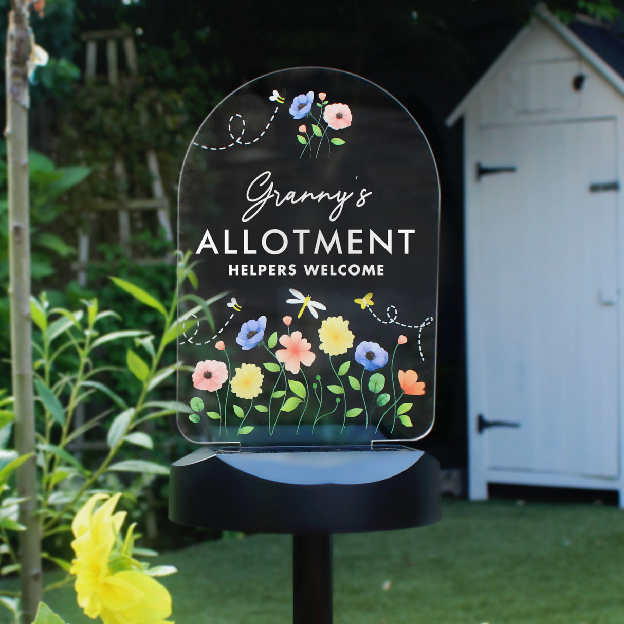 Personalised Flower Garden Outdoor Solar Light: 9 - Solar Lights By Gift Moments