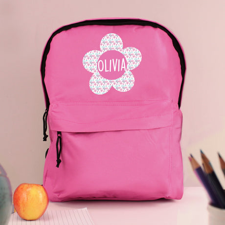 Personalised Flower Pink Kids Backpack: 1 - Kids Bags By Gift Moments