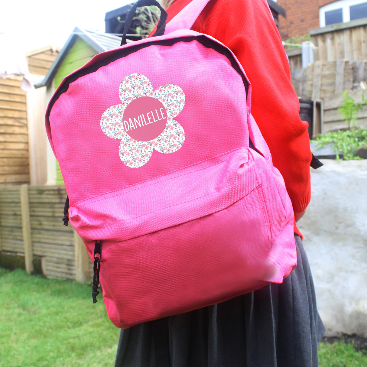 Personalised Flower Pink Kids Backpack: 3 - Kids Bags By Gift Moments