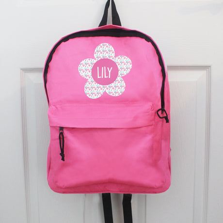 Personalised Flower Pink Kids Backpack: 2 - Kids Bags By Gift Moments