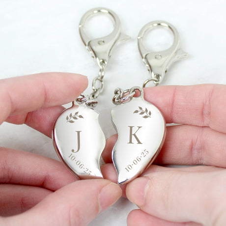 Personalised Two Hearts Keyring: 2 - Keyrings By Gift Moments