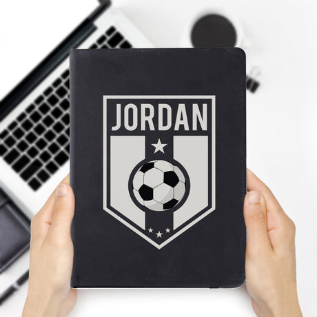 Personalised Black Football Badge Notebook: 3 - Notebooks By Gift Moments